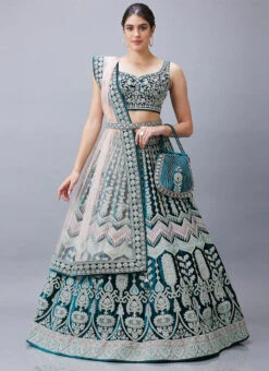 German Blue Velvet Resham N Hand Work Umbrella Lehenga Choli With Dupatta Wedding Wear -Deals Chic Lehenga Store Adorable German Blue Velvet Resham N Hand Work Umbrella Lehenga choli With Dupatta GHCBF5732 u