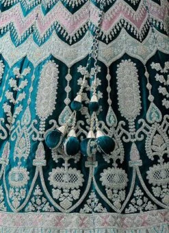 German Blue Velvet Resham N Hand Work Umbrella Lehenga Choli With Dupatta Wedding Wear -Deals Chic Lehenga Store Adorable German Blue Velvet Resham N Hand Work Umbrella Lehenga choli With Dupatta GHCBF5732 rrc3