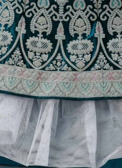 German Blue Velvet Resham N Hand Work Umbrella Lehenga Choli With Dupatta Wedding Wear -Deals Chic Lehenga Store Adorable German Blue Velvet Resham N Hand Work Umbrella Lehenga choli With Dupatta GHCBF5732 rrc4