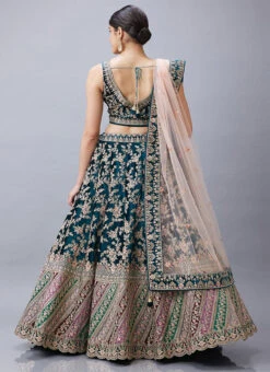 German Blue Velvet Zari Embroidery N Hand Work Umbrella Lehenga Choli With Net Dupatta Wedding Wear -Deals Chic Lehenga Store Attractive German Blue Velvet Zari Embroidery N Hand Work Umbrella Lehenga Choli With Net Dupatta GHCBF5757 b