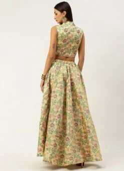 Skirt From Beige Art Silk Jacquard Co Ords Set After Six Wear -Deals Chic Lehenga Store Beige Art Silk Jacquard Co Ords Set IWBS02211097 b