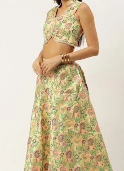 Skirt From Beige Art Silk Jacquard Co Ords Set After Six Wear