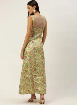 Beige Art Silk Jacquard Dress Festive Wear -Deals Chic Lehenga Store Beige Art Silk Jacquard Dress DRBS02212490 b