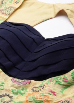 Beige Art Silk Jacquard Pleated Yoke Gown Wedding Wear -Deals Chic Lehenga Store Beige Art Silk Jacquard Pleated Yoke Gown IWBS02212539 rrc1