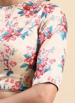 Beige Cotton Silk Digital Printed Blouse Festive Wear -Deals Chic Lehenga Store Beige Cotton Silk Digital Printed Blouse BLBS02303835 rrc3