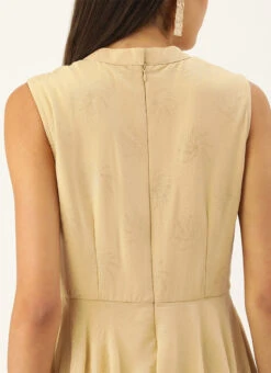 Beige Georgette Foil Printed Dress After Six Wear -Deals Chic Lehenga Store Beige Georgette Foil Printed Dress DRBS02209651 rrc2