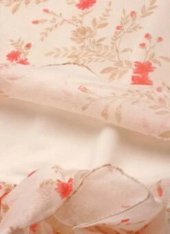 Beige Organza Ruffle Dress Party Wear -Deals Chic Lehenga Store Beige Organza Ruffle Dress DRBS02203561 rrc3