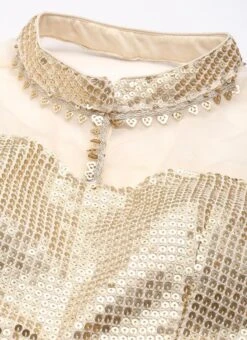 Dupatta From Beige Sequins Embroidered Tiered Lehenga Set After Six Wear 12 Dupatta From Beige Sequins Embroidered Tiered Lehenga Set After Six Wear -Deals Chic Lehenga Store Beige Sequins Embroidered Tiered Lehenga Set GHBS02211199 rrc1