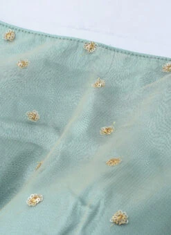 Beige And Wasabi Green Contrast Embroidered Gown Festive Wear -Deals Chic Lehenga Store Beige and Wasabi Green Contrast Embroidered Gown IWBS01912997 rrc1