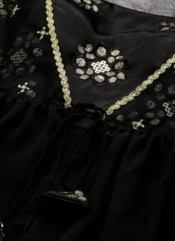 Jacket From Black Chinon Embroidered N Sequins Gharara Set -Deals Chic Lehenga Store Black Chinon Embroidered N Sequins Gharara Set SLBS02209627 rrc1 1