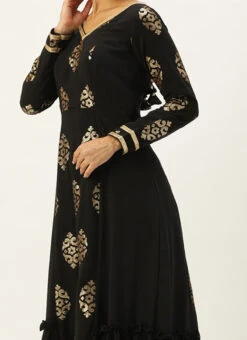 Dupatta From Black Embroidered Anarkali Suit Set After Six Wear