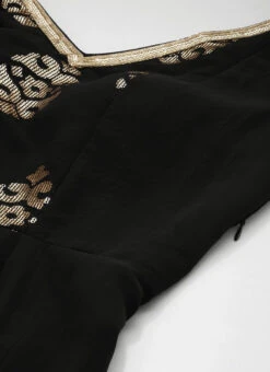 Dupatta From Black Embroidered Anarkali Suit Set After Six Wear -Deals Chic Lehenga Store Black Embroidered Anarkali Suit Set SLBS02306317 rrc1