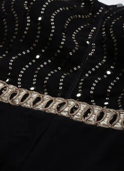 Black Embroidered Jumpsuit With Detachable Sleeve Festive Wear Party Wear -Deals Chic Lehenga Store Black Embroidered Jumpsuit With Detachable Sleeve DRBS02211024 rrc1