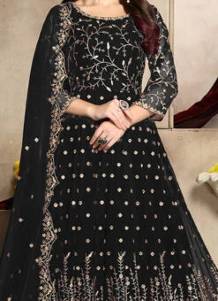 Black Georgette Anarkali Suit Wedding Wear