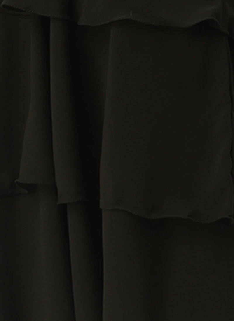 Black Georgette Embroidered Layered Dress Party Wear 8 Black Georgette Embroidered Layered Dress Party Wear - Image 8