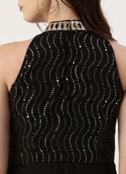 Black Georgette Sequins Gown Party Wear 12 Black Georgette Sequins Gown Party Wear -Deals Chic Lehenga Store Black Georgette Sequins Gown IWBS02301761 rrc2