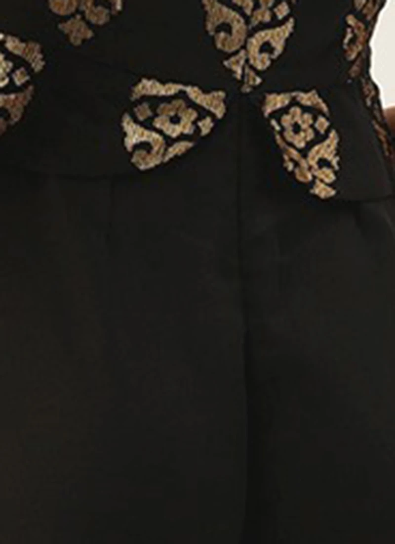 Black Georgette Sequins Jumpsuit Festive Wear 8 Black Georgette Sequins Jumpsuit Festive Wear - Image 8