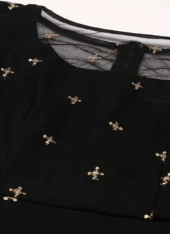 Black Net Embroidered Midi Dress Festive Wear -Deals Chic Lehenga Store Black Net Embroidered Midi Dress DRBS02206215 rrc1