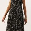 Black Net Embroidered V Neck Gown Festive Wear