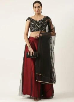 Dupatta From Black Net Sequins Embroidery Lehenga After Six Wear 10 Dupatta From Black Net Sequins Embroidery Lehenga After Six Wear -Deals Chic Lehenga Store Black Net Sequins Embroidery Lehenga GHBS02209644 u 1