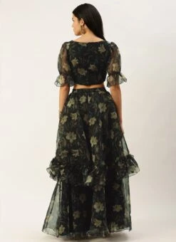 Skirt From Black Organza Printed Co Ords Set After Six Wear 11 Skirt From Black Organza Printed Co Ords Set After Six Wear -Deals Chic Lehenga Store Black Organza Printed Co Ords Set IWBS02302275 b