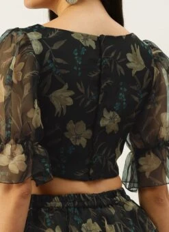 Skirt From Black Organza Printed Co Ords Set After Six Wear 14 Skirt From Black Organza Printed Co Ords Set After Six Wear -Deals Chic Lehenga Store Black Organza Printed Co Ords Set IWBS02302275 rrc3