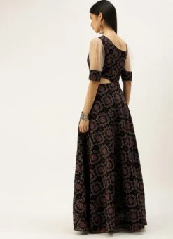 Black Printed Art Silk Gown Festive Wear -Deals Chic Lehenga Store Black Printed Art Silk Gown IWBS02208431 b