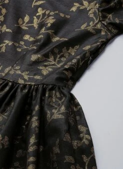 Black Printed Rayon Boat Neck Gown After Six Wear -Deals Chic Lehenga Store Black Printed Rayon Boat Neck Gown IWBS01909988 rpsc2