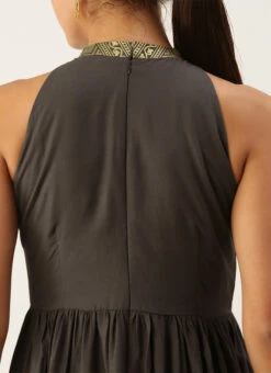 Black Rayon Ankle Length Dress After Six Wear -Deals Chic Lehenga Store Black Rayon Ankle Length Dress DRBS02108639 rrc2