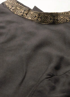 Black Rayon Ankle Length Dress After Six Wear -Deals Chic Lehenga Store Black Rayon Ankle Length Dress DRBS02108639 rrc3