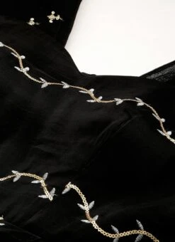 Black Viscose Embroidered Layered Gown Festive Wear -Deals Chic Lehenga Store Black Viscose Embroidered Layered Gown IWBS02212600 rrc1