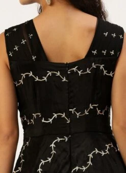 Black Viscose Embroidered Layered Gown Festive Wear -Deals Chic Lehenga Store Black Viscose Embroidered Layered Gown IWBS02212600 rrc2