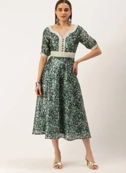 Blue Art Silk Digital Printed Dress Festive Wear 10 Blue Art Silk Digital Printed Dress Festive Wear -Deals Chic Lehenga Store Blue Art Silk Digital Printed Dress DRBS02210908 u