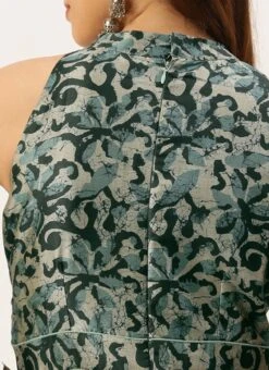 Blue Art Silk Digital Printed Halter Neck Dress Festive Wear -Deals Chic Lehenga Store Blue Art Silk Digital Printed Halter Neck Dress DRBS02210995 rrc2