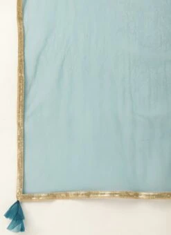 Top From Blue Art Silk Halter Neck Sharara Suit After Six Wear -Deals Chic Lehenga Store Blue Art Silk Halter Neck Sharara Suit SLBS02305247 rrc4 2