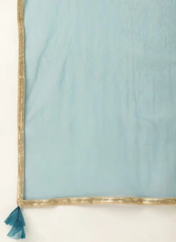 Dupatta From Blue Art Silk Halter Neck Sharara Suit After Six Wear -Deals Chic Lehenga Store Blue Art Silk Halter Neck Sharara Suit SLBS02305247 rrc4