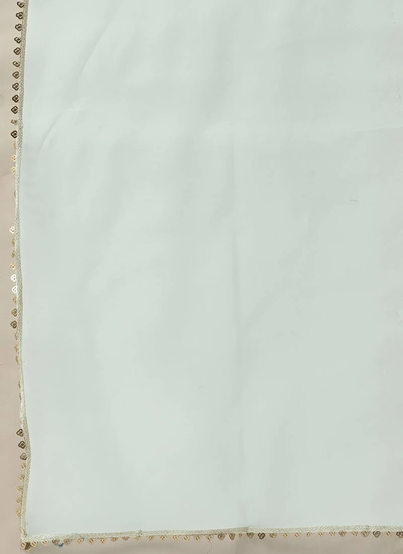 Dupatta From Blue Art Silk Layered Gharara Suit After Six Wear 7 Dupatta From Blue Art Silk Layered Gharara Suit After Six Wear - Image 7