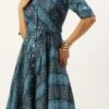 Blue Chanderi Art Silk Handkerchief Style Dress After Six Wear Festive Wear