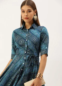 Blue Chanderi Art Silk Handkerchief Style Dress After Six Wear 12 Blue Chanderi Art Silk Handkerchief Style Dress After Six Wear -Deals Chic Lehenga Store Blue Chanderi Art Silk Handkerchief Style Dress DRBS02203499 rrc1