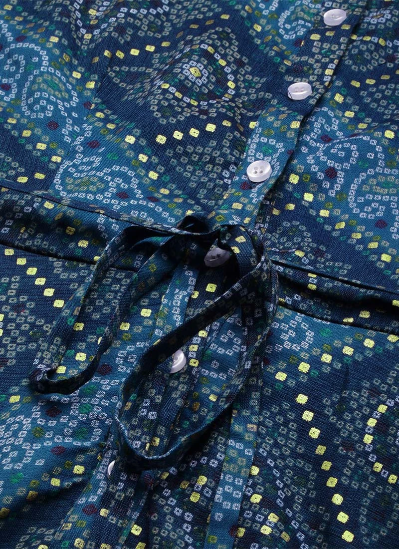 Blue Chanderi Art Silk Handkerchief Style Dress After Six Wear Festive Wear 6 Blue Chanderi Art Silk Handkerchief Style Dress After Six Wear Festive Wear - Image 6