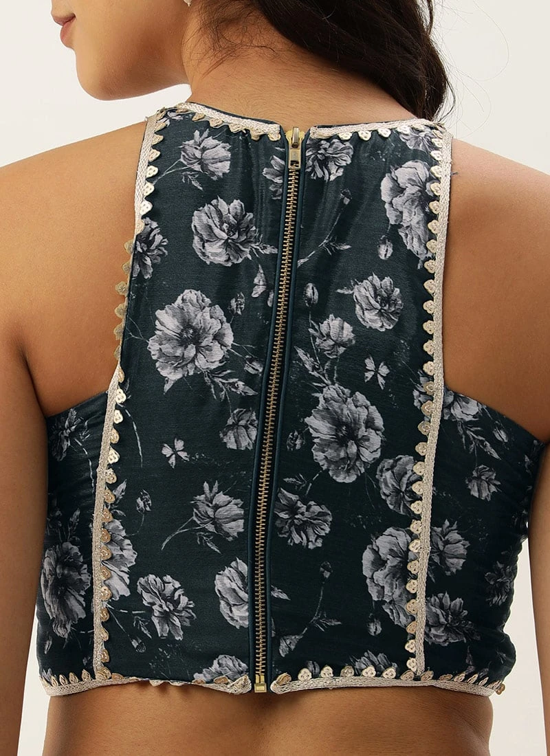 Skirt From Blue Chinon Digital Printed Co Ords Set After Six Wear 7 Skirt From Blue Chinon Digital Printed Co Ords Set After Six Wear - Image 7