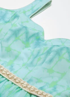 Blue Digital Print Tiered Dress Festive Wear 12 Blue Digital Print Tiered Dress Festive Wear -Deals Chic Lehenga Store Blue Digital Print Tiered Dress DRBS02303916 rrc1