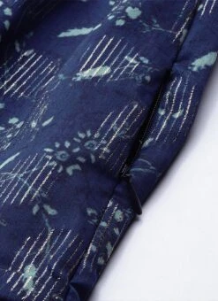 Blue Digital Printed Art Silk Off Shoulder Dress After Six Wear -Deals Chic Lehenga Store Blue Digital Printed Art Silk Off Shoulder Dress DRBS02109715 rrc2