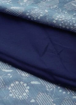 Blue Digital Printed Art Silk Off Shoulder Dress After Six Wear -Deals Chic Lehenga Store Blue Digital Printed Art Silk Off Shoulder Dress DRBS02109715 rrc3