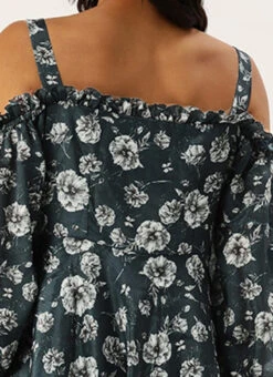 Blue Digital Printed Chinon Dress Party Wear -Deals Chic Lehenga Store Blue Digital Printed Chinon Dress DRBS02308892 rrc2