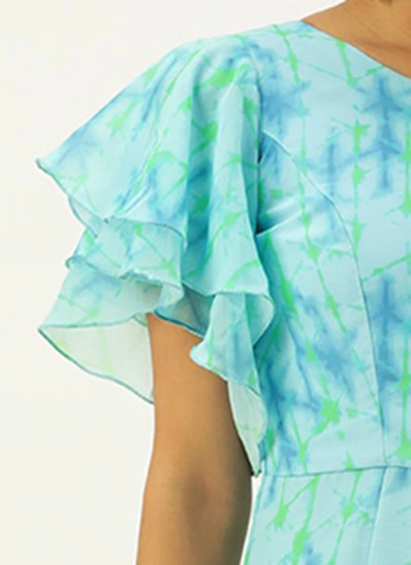 Blue Digital Printed Georgette Jumpsuit After Six Wear 7 Blue Digital Printed Georgette Jumpsuit After Six Wear - Image 7