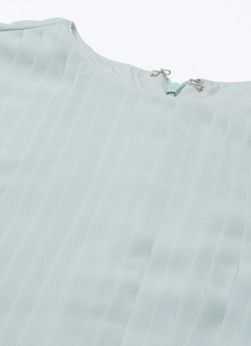 Blue Digital Printed Jacket Slit Style Dress Festive Wear 6 Blue Digital Printed Jacket Slit Style Dress Festive Wear - Image 6