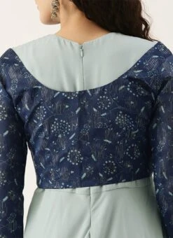 Blue Digital Printed Jacket Slit Style Dress Festive Wear 14 Blue Digital Printed Jacket Slit Style Dress Festive Wear -Deals Chic Lehenga Store Blue Digital Printed Jacket Slit Style Dress DRBS02110014 rrc3