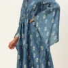 Blue Digital Printed Kaftan Dress After Six Wear Festive Wear
