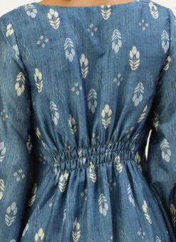 Blue Digital Printed Kaftan Dress After Six Wear Festive Wear -Deals Chic Lehenga Store Blue Digital Printed Kaftan Dress DRBS02211026 rrc2